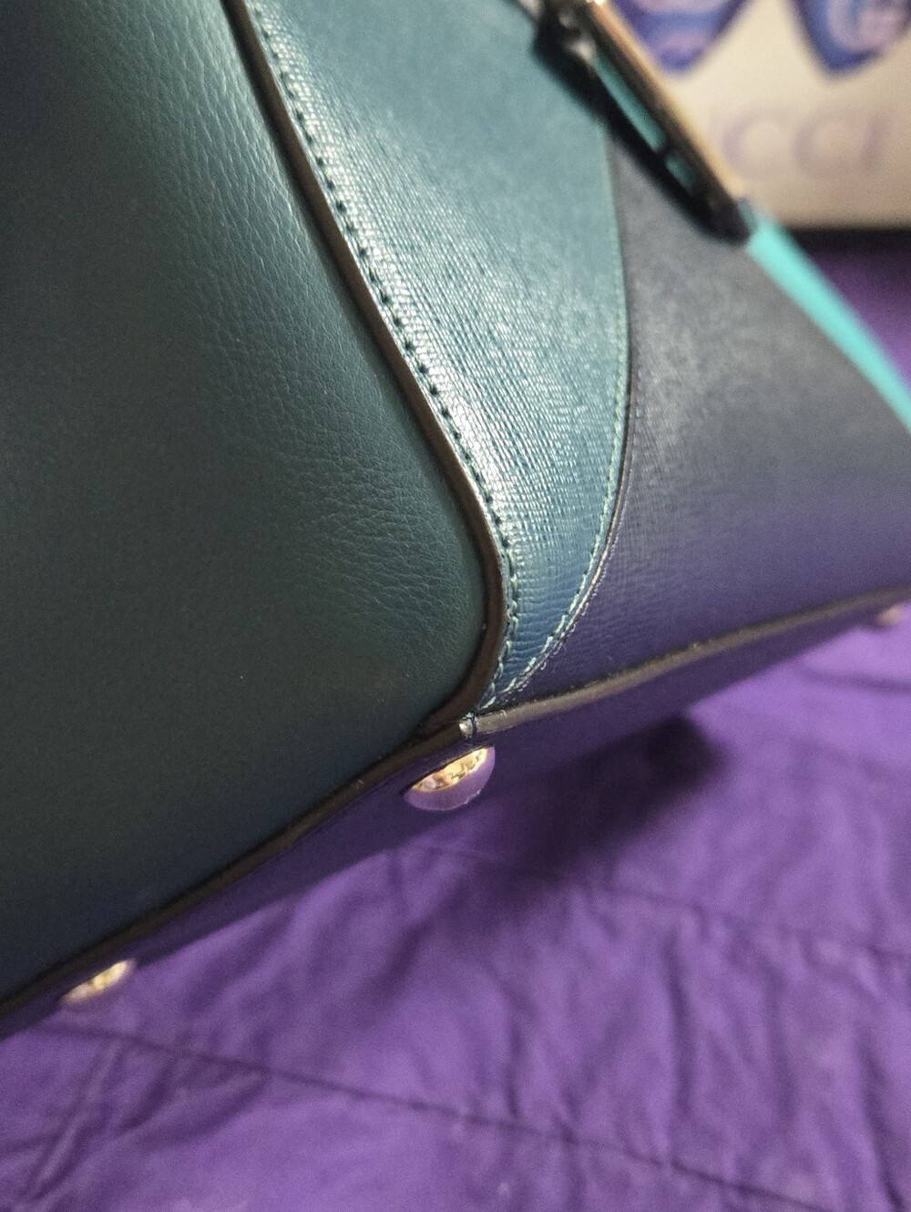 FENDI Rare Colorblock 2Jours Leather Crossbody Satchel - Picture 8 of 16